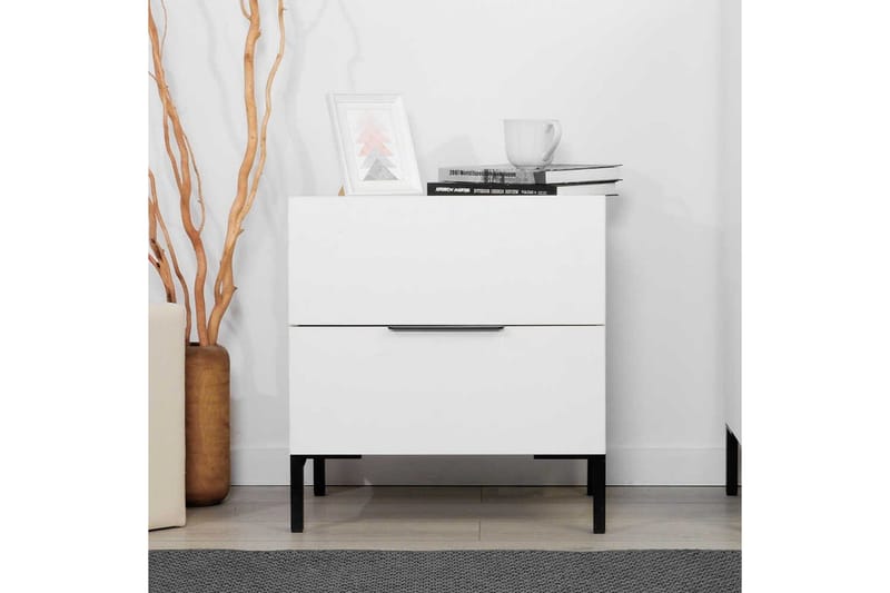 Yöpöytä Seesteinen Valkoinen - Valkoinen - Huonekalut - Pöytä & ruokailuryhmä - Apupöytä & sivupöytä - Yöpöytä