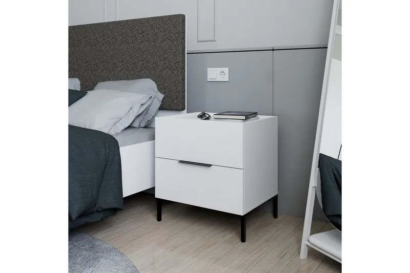 Yöpöytä Seesteinen Valkoinen - Valkoinen - Huonekalut - Pöytä & ruokailuryhmä - Apupöytä & sivupöytä - Yöpöytä