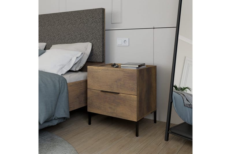 Yöpöytä Seesteinen Pähkinäpuu - Pähkinäpuu - Huonekalut - Pöytä & ruokailuryhmä - Apupöytä & sivupöytä - Yöpöytä