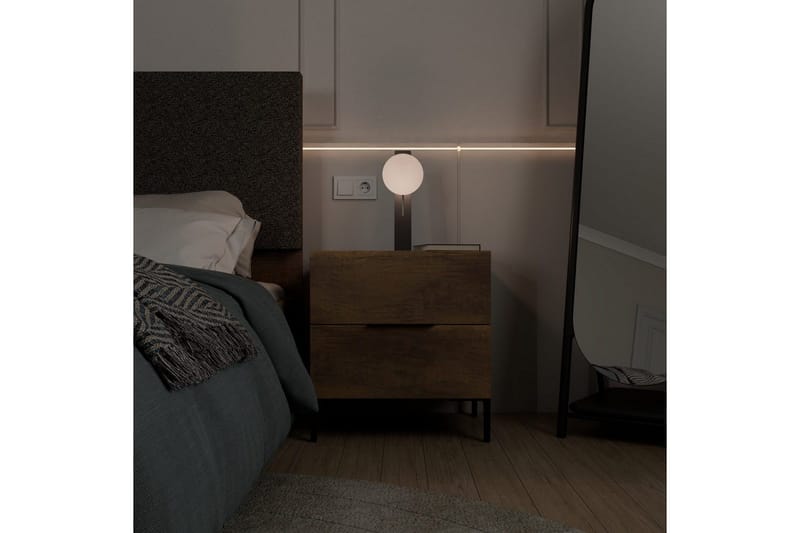 Yöpöytä Seesteinen Pähkinäpuu - Pähkinäpuu - Huonekalut - Pöytä & ruokailuryhmä - Apupöytä & sivupöytä - Yöpöytä