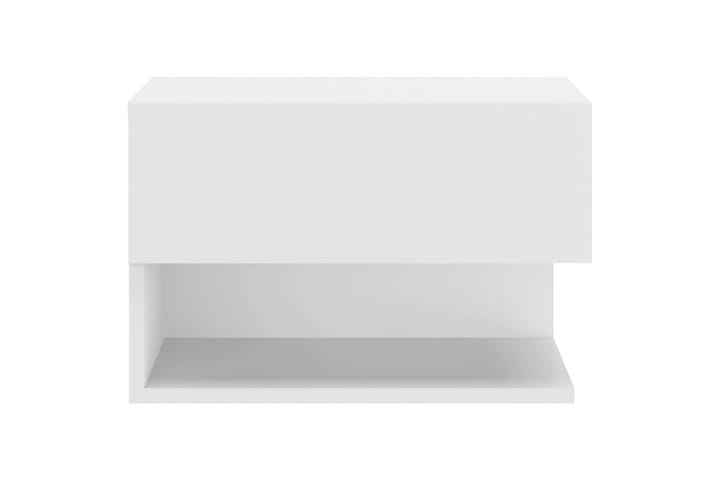 Seinäkiinnitettävät yöpöydät 2 kpl korkeakiilto valkoinen - Valkoinen - Yöpöytä