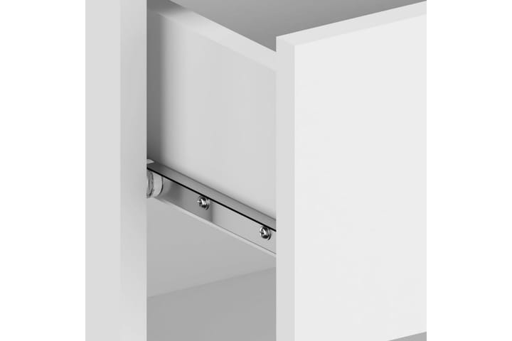 Seinäkiinnitettävät yöpöydät 2 kpl korkeakiilto valkoinen - Valkoinen - Yöpöytä