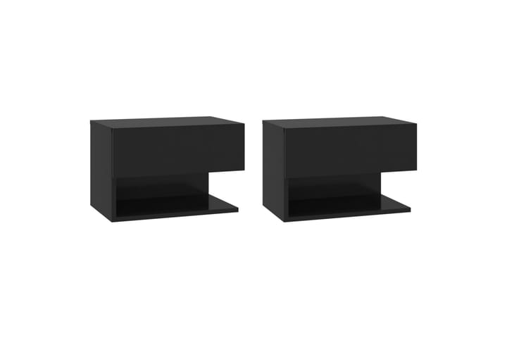 Seinäkiinnitettävät yöpöydät 2 kpl musta - Musta - Yöpöytä