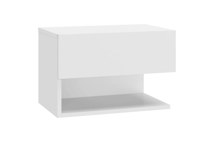 Seinäkiinnitettävät yöpöydät 2 kpl valkoinen - Valkoinen - Yöpöytä