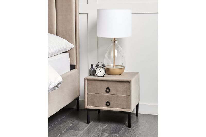 Yöpöytä Sezanne Beige, harmaa, musta - Beige, harmaa, musta - Huonekalut - Pöytä & ruokailuryhmä - Apupöytä & sivupöytä - Yöpöytä