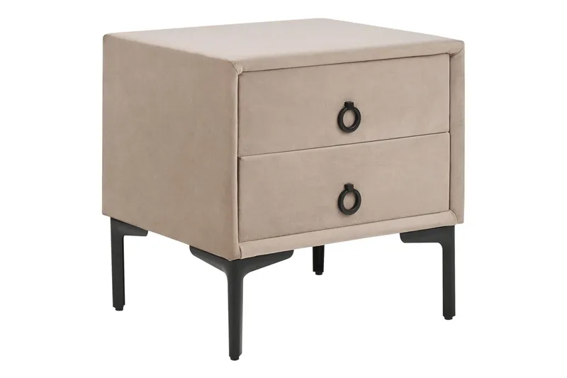 Yöpöytä Sezanne Beige, harmaa, musta - Beige, harmaa, musta - Huonekalut - Pöytä & ruokailuryhmä - Apupöytä & sivupöytä - Yöpöytä