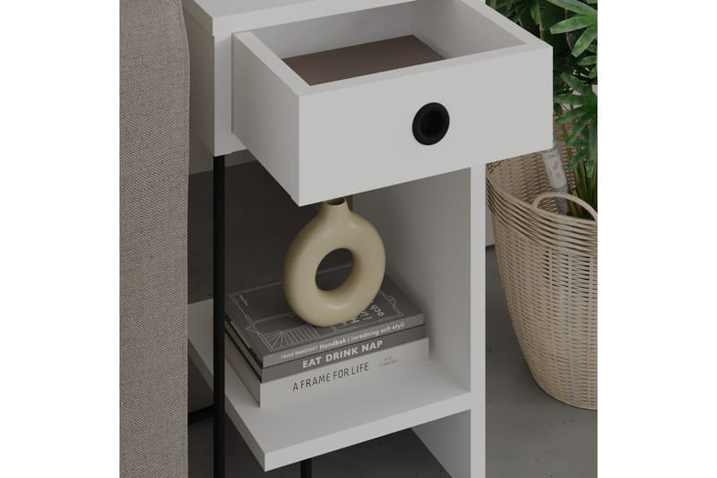Sirius Sängynsivupöytä 32x30 cm Valkoinen - Hanah Home - Huonekalut - Pöytä & ruokailuryhmä - Apupöytä & sivupöytä - Yöpöytä