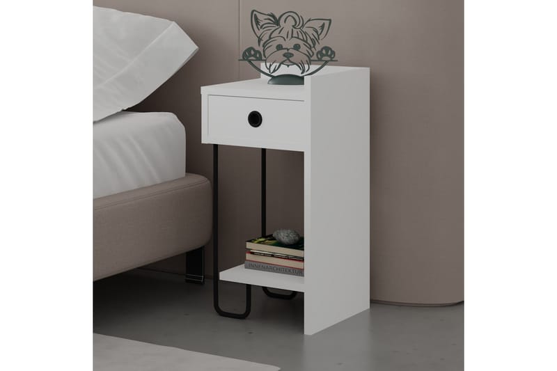 Sirius Sängynsivupöytä 32x30 cm Valkoinen - Hanah Home - Huonekalut - Pöytä & ruokailuryhmä - Apupöytä & sivupöytä - Yöpöytä