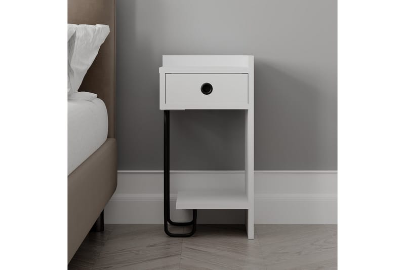 Sirius Sängynsivupöytä 32x30 cm Valkoinen - Hanah Home - Huonekalut - Pöytä & ruokailuryhmä - Apupöytä & sivupöytä - Yöpöytä