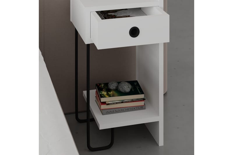 Sirius Sängynsivupöytä 32x30 cm Valkoinen - Hanah Home - Huonekalut - Pöytä & ruokailuryhmä - Apupöytä & sivupöytä - Yöpöytä