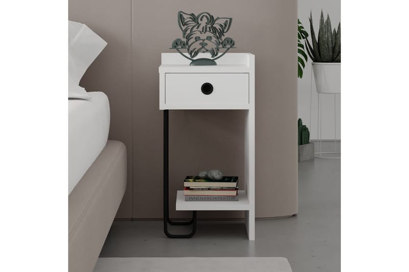 Sirius Sängynsivupöytä 32x30 cm Valkoinen - Hanah Home - Huonekalut - Pöytä & ruokailuryhmä - Apupöytä & sivupöytä - Yöpöytä