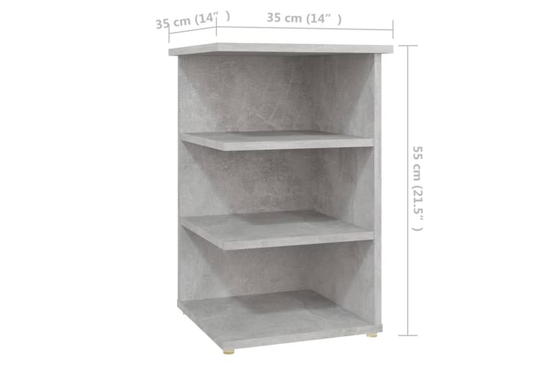 Sivukaappi betoninharmaa 35x35x55 cm lastulevy - Huonekalut - Pöytä & ruokailuryhmä - Apupöytä & sivupöytä - Yöpöytä