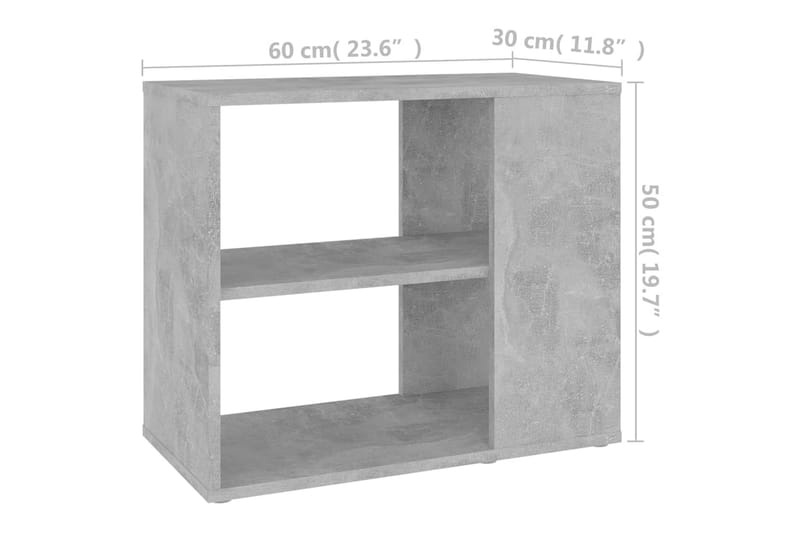 Sivukaappi betoninharmaa 60x30x50 cm lastulevy - Huonekalut - Pöytä & ruokailuryhmä - Apupöytä & sivupöytä - Yöpöytä