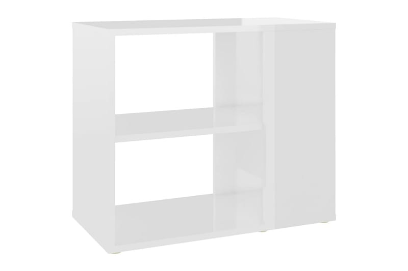 Sivukaappi korkeakiilto valkoinen 60x30x50 cm lastulevy - Huonekalut - Pöytä & ruokailuryhmä - Apupöytä & sivupöytä - Yöpöytä