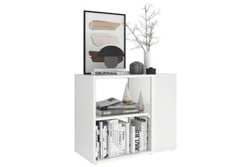 Sivukaappi korkeakiilto valkoinen 60x30x50 cm lastulevy - Huonekalut - Pöytä & ruokailuryhmä - Apupöytä & sivupöytä - Yöpöytä