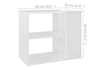 Sivukaappi korkeakiilto valkoinen 60x30x50 cm lastulevy - Huonekalut - Pöytä & ruokailuryhmä - Apupöytä & sivupöytä - Yöpöytä