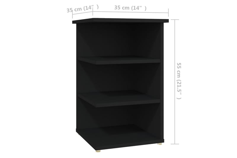 Sivukaappi musta 35x35x55 cm lastulevy - Huonekalut - Pöytä & ruokailuryhmä - Apupöytä & sivupöytä - Yöpöytä