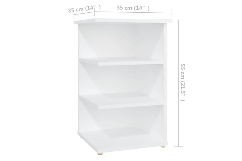 Sivukaappi valkoinen 35x35x55 cm lastulevy - Huonekalut - Pöytä & ruokailuryhmä - Apupöytä & sivupöytä - Yöpöytä