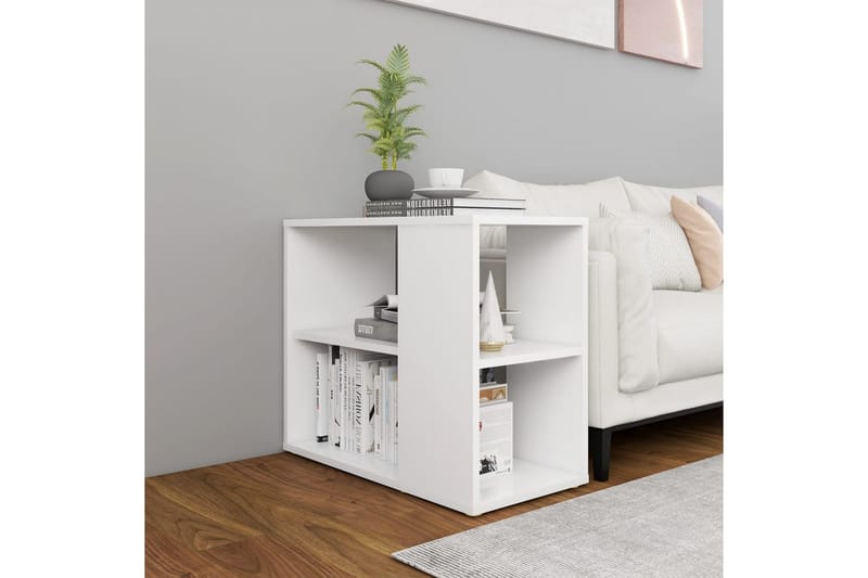Sivukaappi valkoinen 60x30x50 cm lastulevy - Huonekalut - Pöytä & ruokailuryhmä - Apupöytä & sivupöytä - Yöpöytä