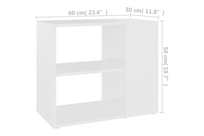 Sivukaappi valkoinen 60x30x50 cm lastulevy - Huonekalut - Pöytä & ruokailuryhmä - Apupöytä & sivupöytä - Yöpöytä