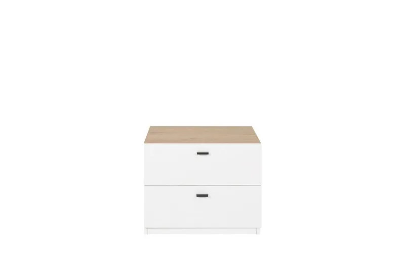 Sohvapöytä Edison, Valkoinen/Vaalea puu