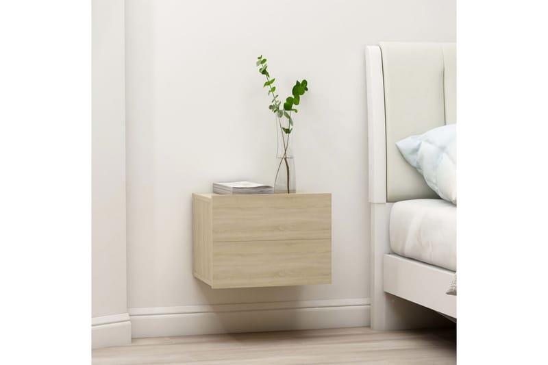 Yöpöytä sonoma tammi 40x30x30 cm lastulevy - Beige - Huonekalut - Pöytä & ruokailuryhm�ä - Apupöytä & sivupöytä - Yöpöytä