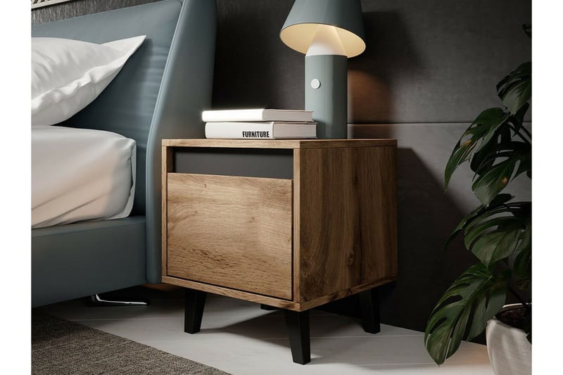 Strontian Sängbord 40 cm Scandinavian Choice Anthracite - Huonekalut - Pöytä & ruokailuryhmä - Apupöytä & sivupöytä - Yöpöytä