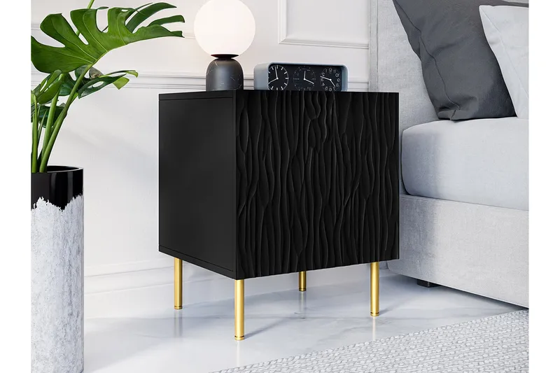 Strontian Sängbord 44 cm Scandinavian Choice Black - Huonekalut - Pöytä & ruokailuryhmä - Apupöytä & sivupöytä - Yöpöytä