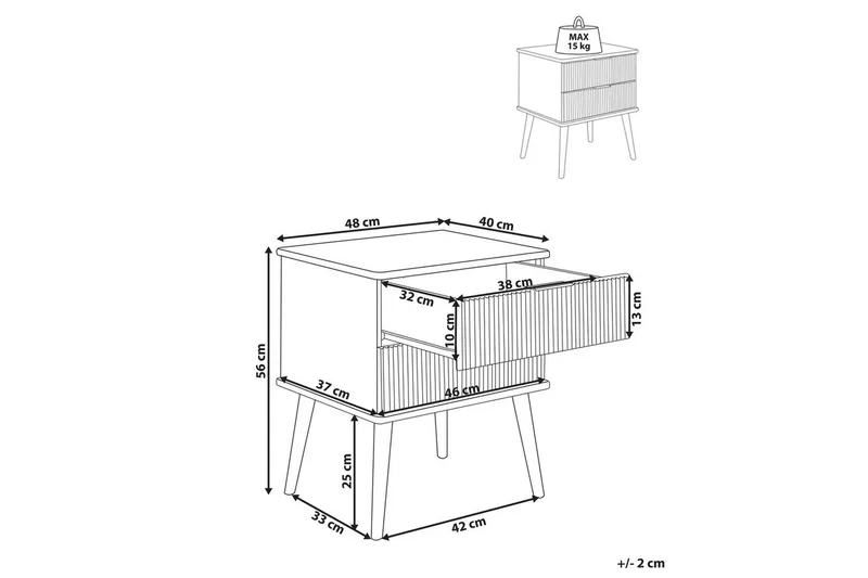 Yöpöytä Timmins - Huonekalut - Pöytä & ruokailuryhmä - Apupöytä & sivupöytä - Yöpöytä