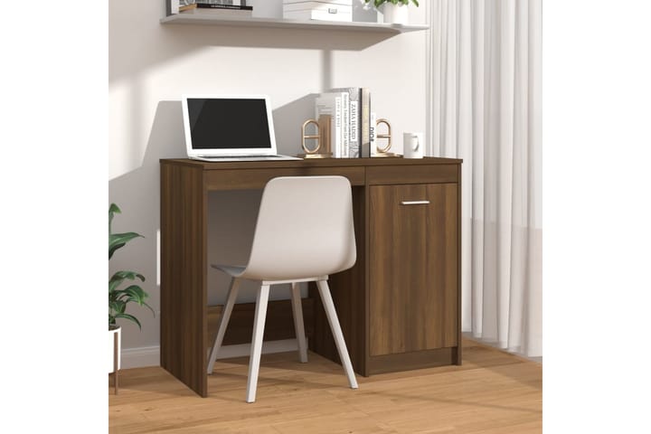 Työpöytä ruskea tammi 100x50x76 cm tekninen puu - Ruskea - Yöpöytä