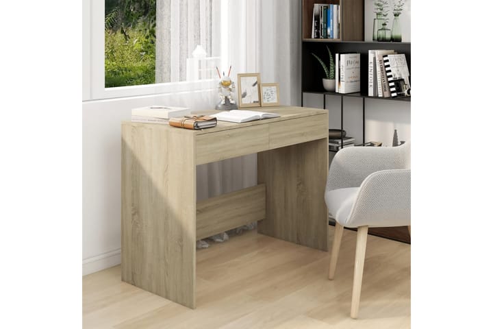 Työpöytä Sonoma-tammi 101x50x76,5 cm lastulevy - Beige - Yöpöytä