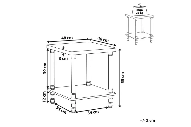 Yöpöytä Veril - Huonekalut - Pöytä & ruokailuryhmä - Apupöytä & sivupöytä - Yöpöytä