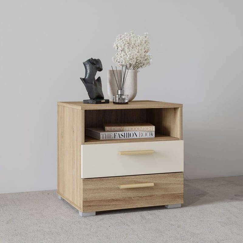 Yöpöytä Vertina 2 laatikolla - Huonekalut - Pöytä & ruokailuryhmä - Apupöytä & sivupöytä - Yöpöytä