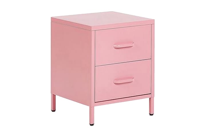 Yöpöytä Visanza 43 cm - Teräs / vaaleanpunainen - Yöpöytä
