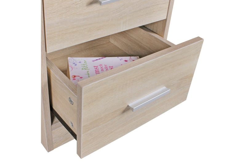 Yöpöytä Wohnling jenkkisängylle, 68 cm korkea ja 3 laatikkoa modernissa ilmeessä Sonoma - Sonoma - Huonekalut - Pöytä & ruokailuryhmä - Apupöytä & sivupöytä - Yöpöytä