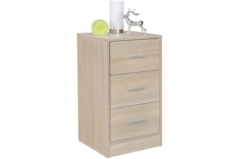 Yöpöytä Wohnling jenkkisängylle, 68 cm korkea ja 3 laatikkoa modernissa ilmeessä Sonoma, Sonoma