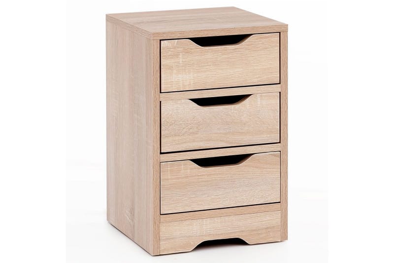 Yöpöytä Wohnling kolmella laatikolla, yksinkertainen ja moderni suunnittelu jenkkisänkyyn Sonoma, Sonoma