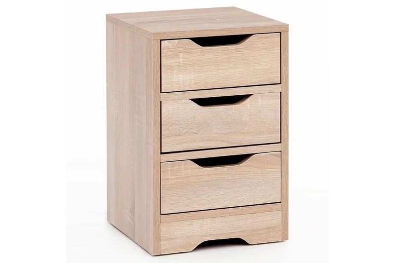 Yöpöytä Wohnling kolmella laatikolla, yksinkertainen ja moderni suunnittelu jenkkisänkyyn Sonoma, Sonoma