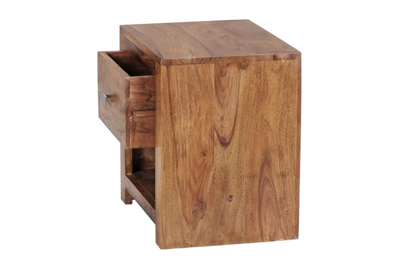 Yöpöytä Wohnling Täyspuuta, laatikolla, hylly, maalaismainen - Huonekalut - Pöytä & ruokailuryhmä - Apupöytä & sivupöytä - Yöpöytä