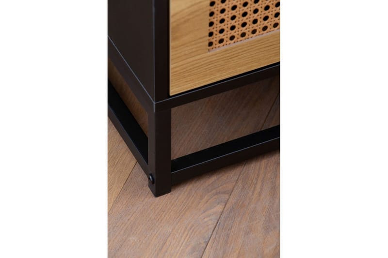 Yöpöytä Wohnling Vankka mangopuu kahdella vetolaatikolla wieniläispunos teollisessa lookissa - Huonekalut - Pöytä & ruokailuryhmä - Apupöytä & sivupöytä - Yöpöytä