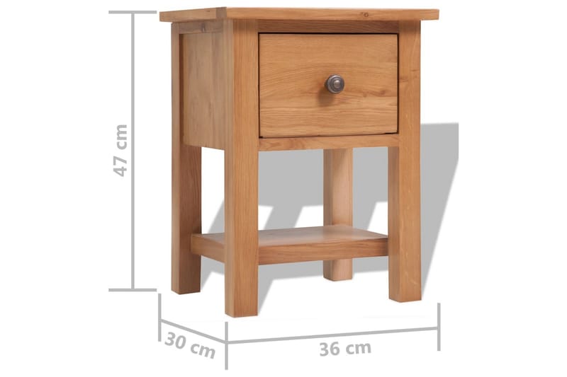 Yöpöydät 2 kpl 36x30x47 cm täysi tammi - Huonekalut - Pöytä & ruokailuryhmä - Apupöytä & sivupöytä - Yöpöytä