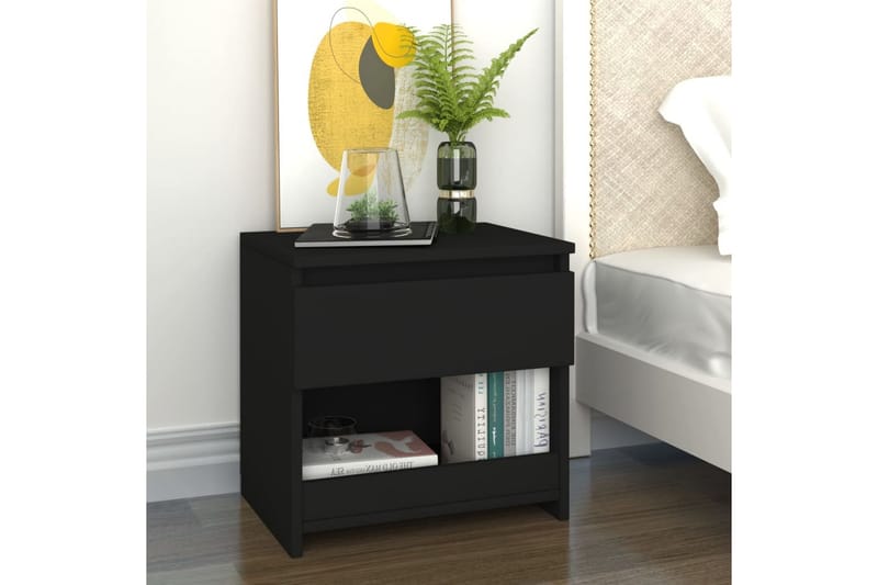 Yöpöydät 2 kpl 40x30x39 cm - Musta - Huonekalut - Pöytä & ruokailuryhmä - Apupöytä & sivupöytä - Yöpöytä