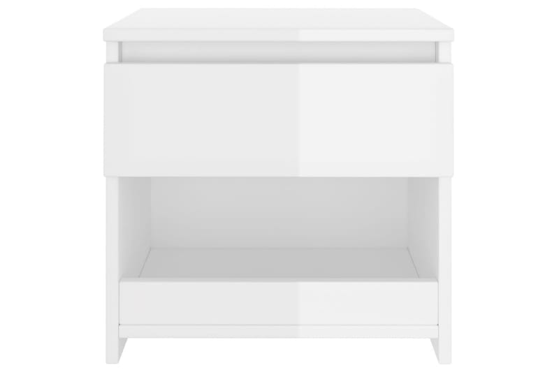 Yöpöydät 2 kpl 40x30x39 cm - Valkoinen Korkeakiilto - Huonekalut - Pöytä & ruokailuryhmä - Apupöytä & sivupöytä - Yöpöytä