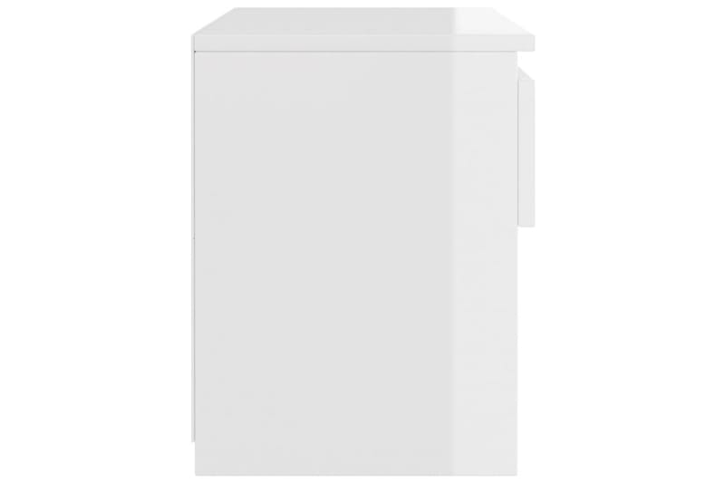Yöpöydät 2 kpl 40x30x39 cm - Valkoinen Korkeakiilto - Huonekalut - Pöytä & ruokailuryhmä - Apupöytä & sivupöytä - Yöpöytä