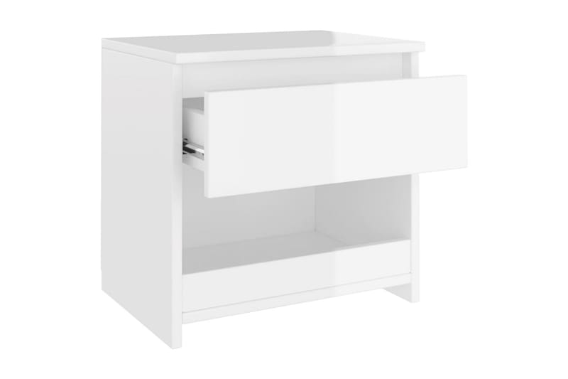 Yöpöydät 2 kpl 40x30x39 cm - Valkoinen Korkeakiilto - Huonekalut - Pöytä & ruokailuryhmä - Apupöytä & sivupöytä - Yöpöytä