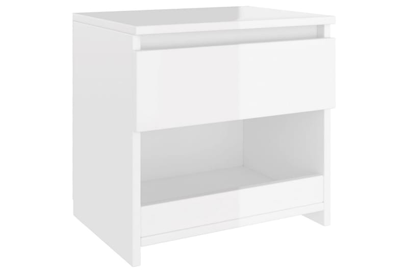 Yöpöydät 2 kpl 40x30x39 cm - Valkoinen Korkeakiilto - Huonekalut - Pöytä & ruokailuryhmä - Apupöytä & sivupöytä - Yöpöytä