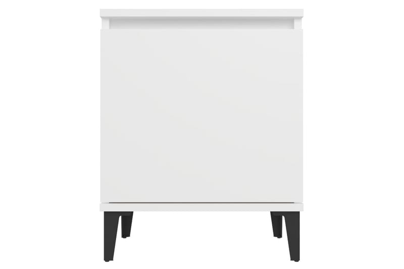 Yöpöydät 2 kpl 40x30x50 cm Metallijalat - Valkoinen - Huonekalut - Pöytä & ruokailuryhmä - Apupöytä & sivupöytä - Yöpöytä