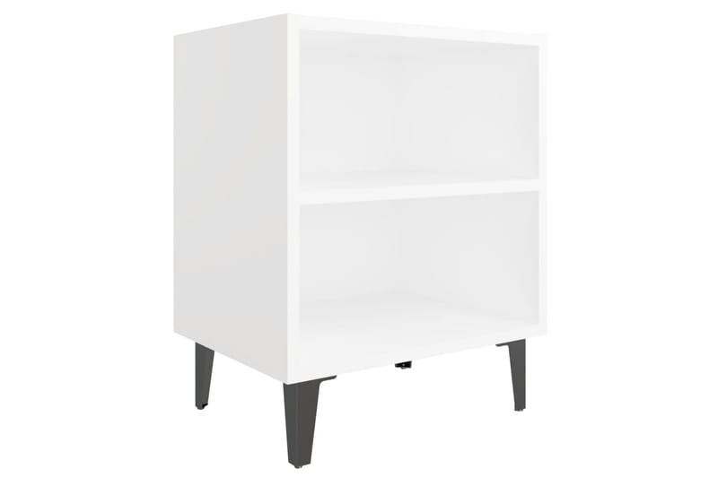 Yöpöydät 2 kpl 40x30x50 cm Metallijalat - Valkoinen - Huonekalut - Pöytä & ruokailuryhmä - Apupöytä & sivupöytä - Yöpöytä