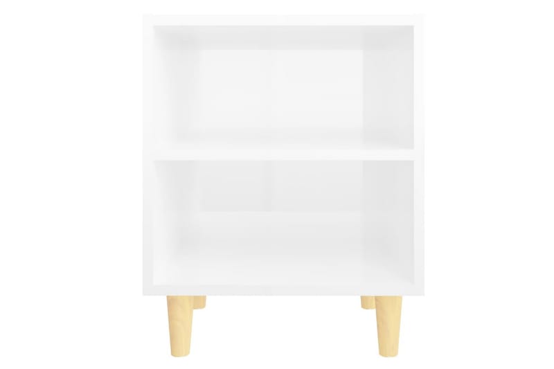 Yöpöydät 2 kpl 40x30x50 cm Puujalat - Valkoinen - Huonekalut - Pöytä & ruokailuryhmä - Apupöytä & sivupöytä - Yöpöytä