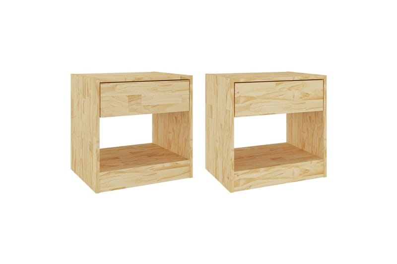 Yöpöydät 2 kpl 40x31x40 cm täysi mänty - Ruskea - Huonekalut - Pöytä & ruokailuryhmä - Apupöytä & sivupöytä - Yöpöytä
